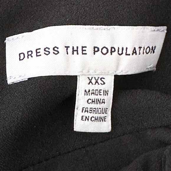 Dress the Population Rayna Illusion Sheer Neck Sheath Dress Black size XXS NWT - Picture 8 of 12